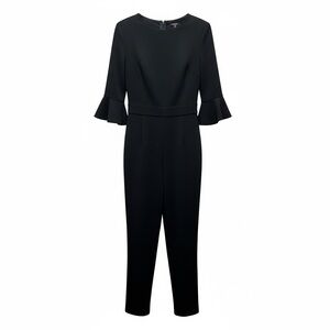 Black Halo Classic Black Ruffle Sleeve Jumpsuit